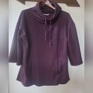 UGG ASTRID Cowl Neck Pullover Pockets Eggplant Womens Size M